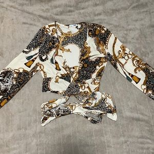 Silky crop top tie blouse - Fashion Nova